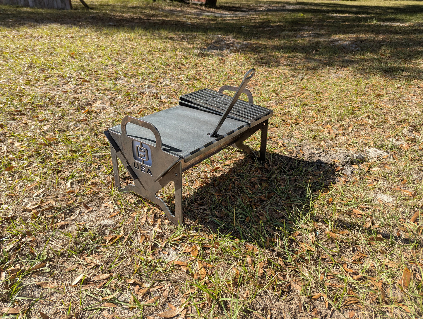 Over Built USA Standard Branding Grill with Keep It Simple Skillet.