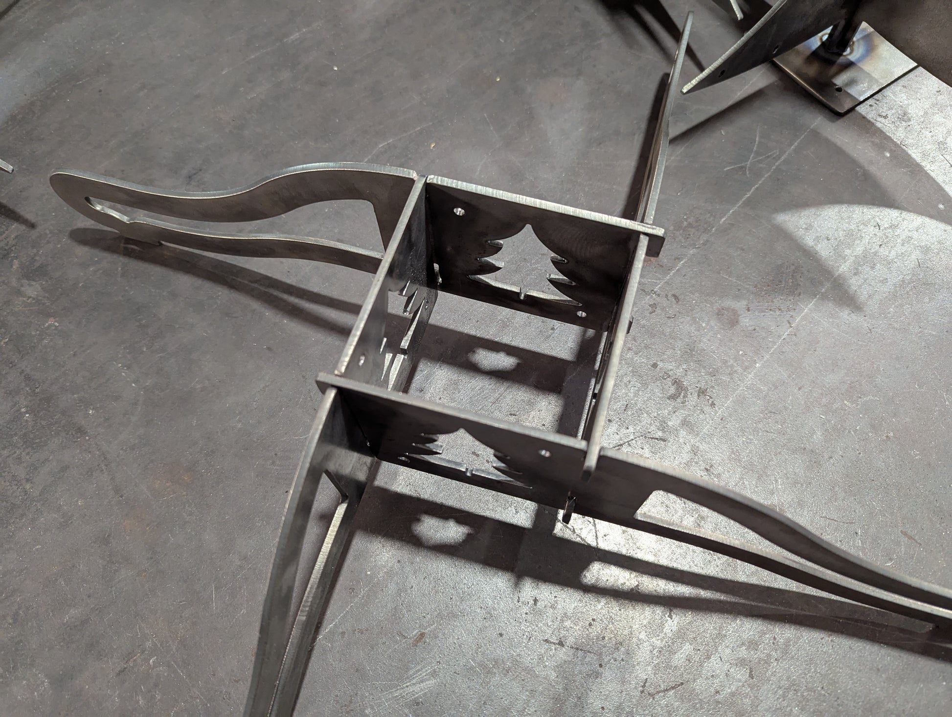 Assembled Base Brackets for Christmas Stocking Stand.