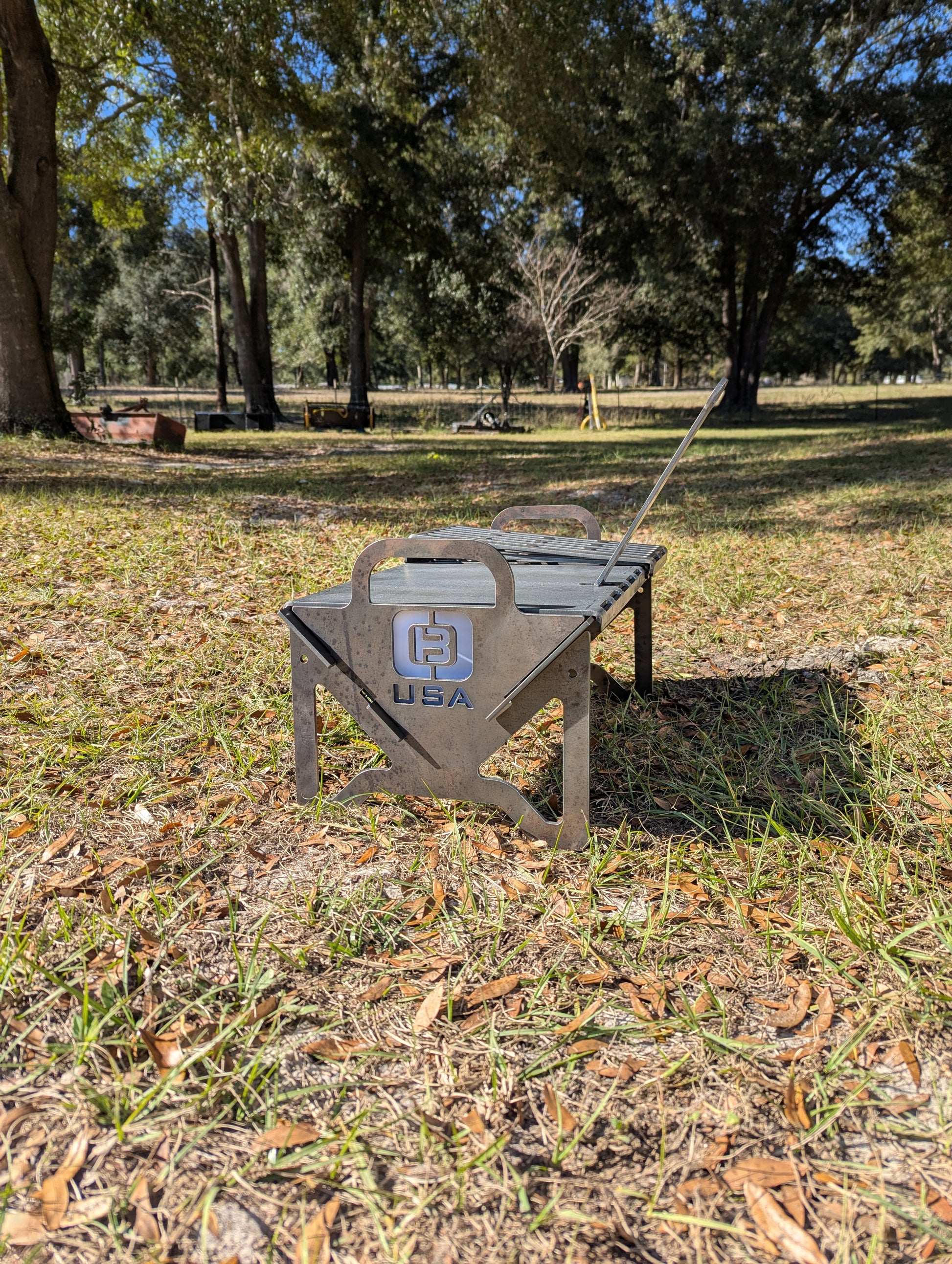 Over Built USA Standard Branding Grill with Keep It Simple Skillet.