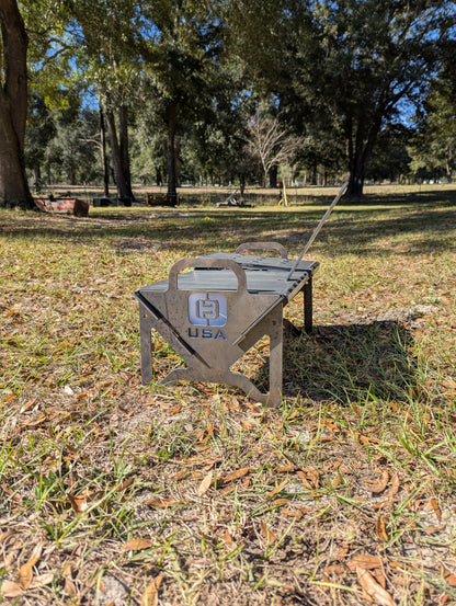 Over Built USA Standard Branding Grill with Keep It Simple Skillet.