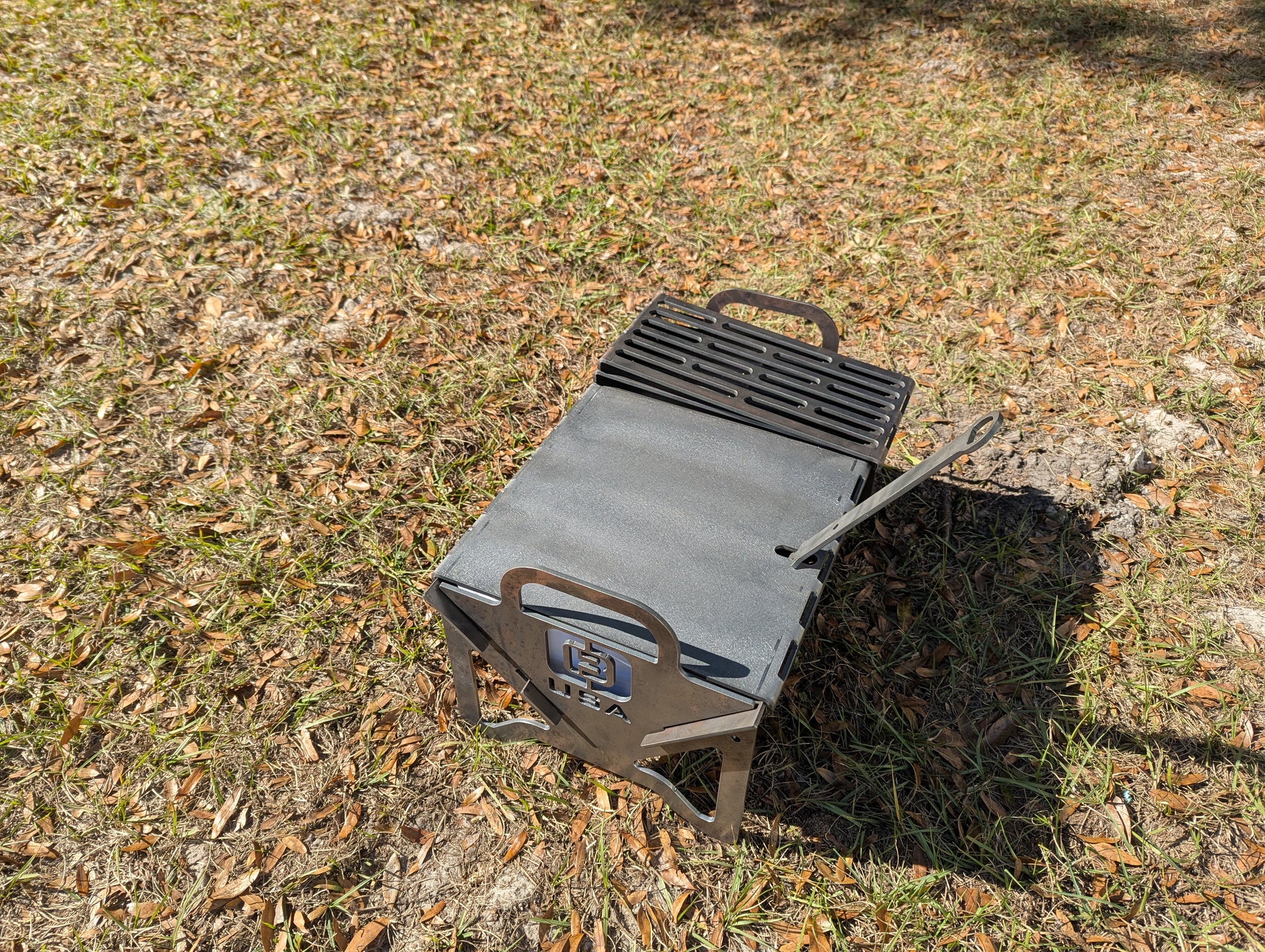 Over Built USA Standard Branding Grill with Keep It Simple Skillet.