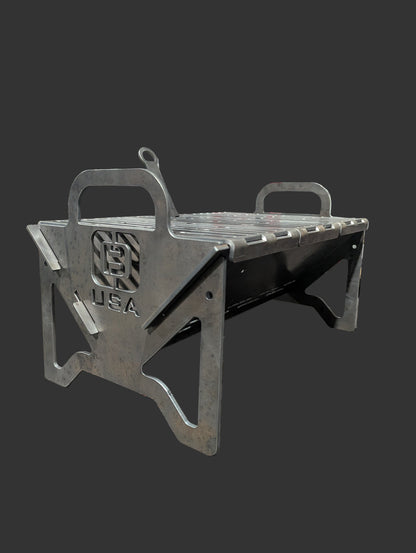 Standard branding on flat pack grill.